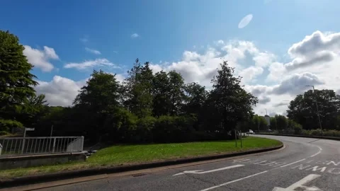 Low Angle Car Mounted Camera Luton City Street View Footage Stock Footage 314413245