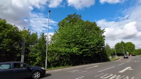 Low Angle Car Mounted Camera Luton City Street View Footage Stock Footage 314413250