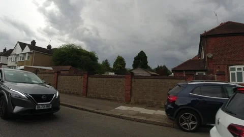 Low Angle Car Mounted Camera Luton City Street View Footage Stock Footage 314413315