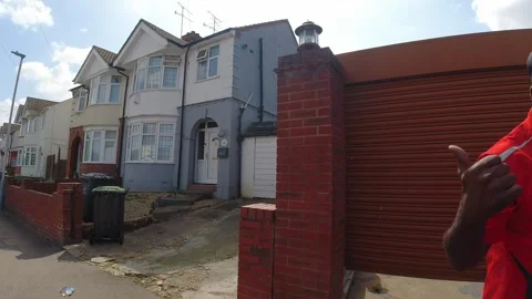 Low Angle Car Mounted Camera Luton City Street View Footage Video stock 314413327