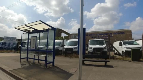 Low Angle Car Mounted Camera Luton City Street View Footage Video stock 314413330