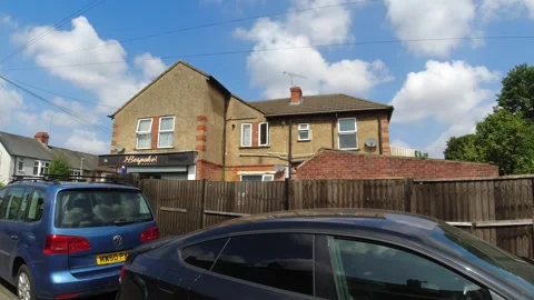 Low Angle Car Mounted Camera Luton City Street View Footage Stock Footage 314413355
