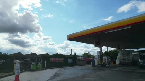 Low Angle Car Mounted Camera Luton City Street View Footage Stock Footage 314413424