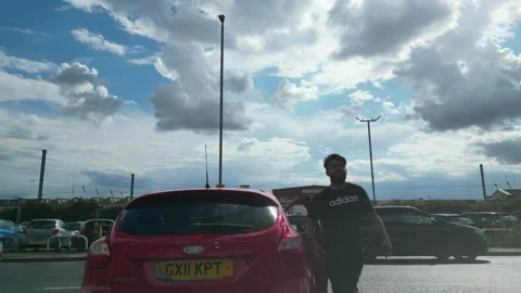 Low Angle Car Mounted Camera Luton City Street View Footage Video stock 314413425