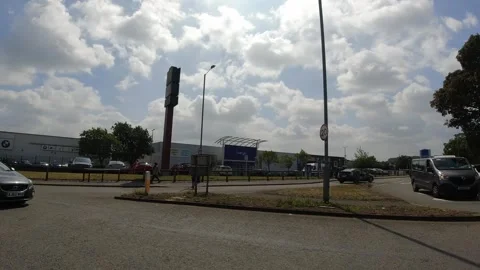 Low Angle Car Mounted Camera Luton City Street View Footage Stock Footage 314413475