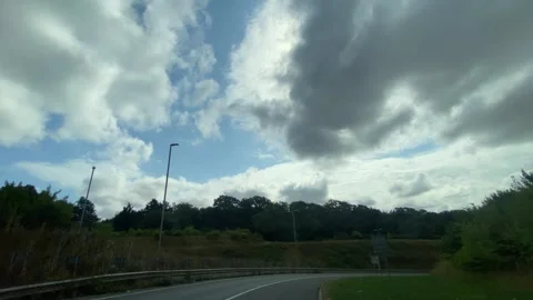 Low Angle Car Mounted Camera Luton City Street View Footage Stock Footage 314413525