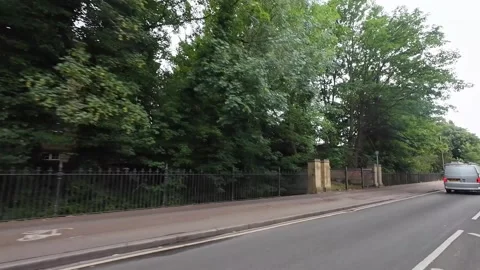 Low Angle Car Mounted Camera Luton City Street View Footage Stock Footage 314413546