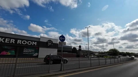 Low Angle Car Mounted Camera Luton City Street View Footage Stock Footage 314413764