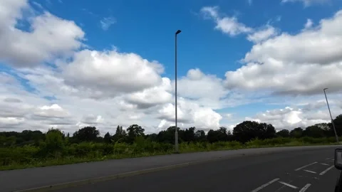Low Angle Car Mounted Camera Luton City Street View Footage Stock Footage 314413768