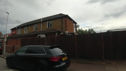 Low Angle Car Mounted Camera Luton City Street View Footage Stock Footage 314413801