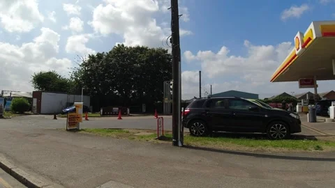 Low Angle Car Mounted Camera Luton City Street View Footage Stock Footage 314413811
