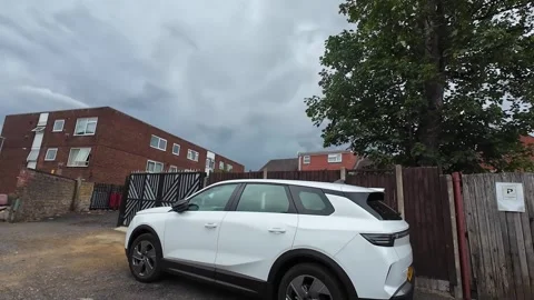 Low Angle Car Mounted Camera Luton City Street View Footage Video stock 314413909