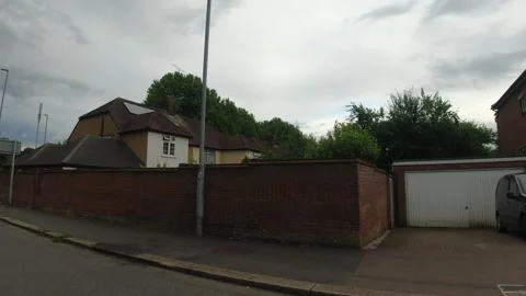 Low Angle Car Mounted Camera Luton City Street View Footage Video stock 314414039