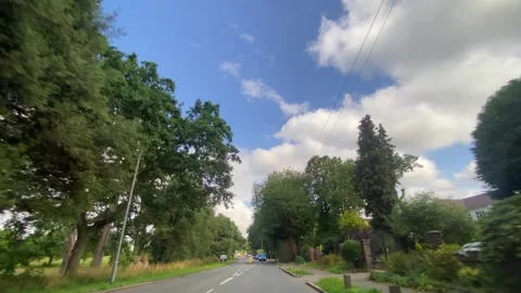 Low Angle Car Mounted Camera Luton City Street View Footage Stock Footage 314414475
