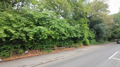 Low Angle Car Mounted Camera Luton City Street View Footage Stock Footage 314414602