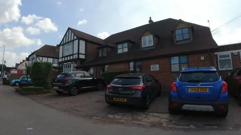 Low Angle Car Mounted Camera Luton City Street View Footage Stock Footage 314414782
