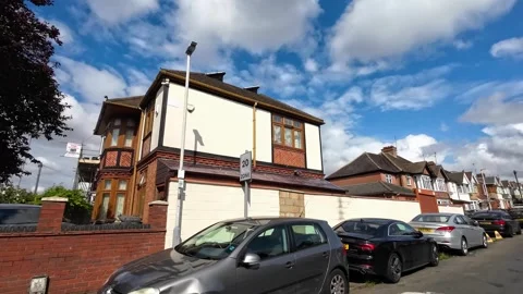 Low Angle Car Mounted Camera Luton City Street View Footage Stock Footage 314414875