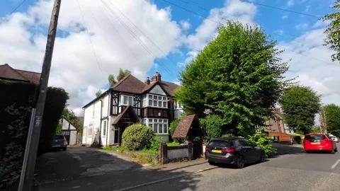 Low Angle Car Mounted Camera Luton City Street View Footage Stock Footage 314415022