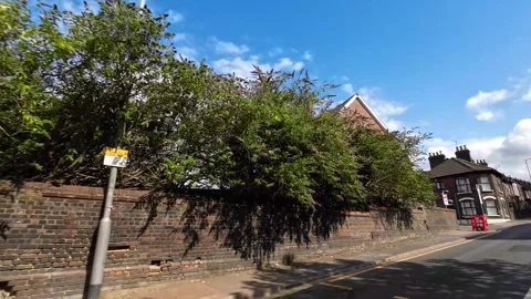 Low Angle Car Mounted Camera Luton City Street View Footage Stock Footage 314415149