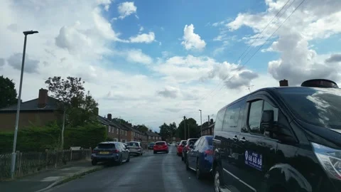 Low Angle Car Mounted Camera Luton City Street View Footage Stock Footage 314415255