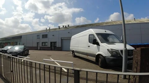 Low Angle Car Mounted Camera Luton City Street View Footage Stock Footage 314415420