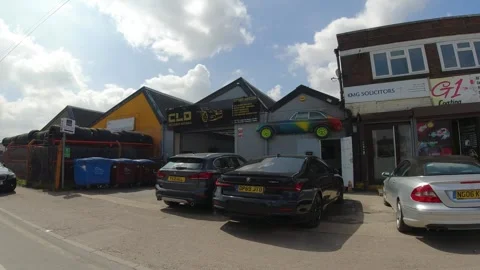 Low Angle Car Mounted Camera Luton City Street View Footage Stock Footage 314416175