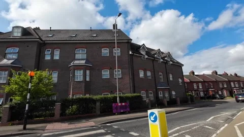 Low Angle Car Mounted Camera Luton City Street View Footage Stock Footage 314416181
