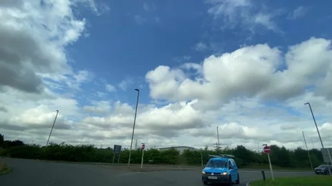 Low Angle Car Mounted Camera Luton City Street View Footage Video stock 314416260