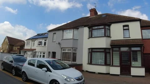 Low Angle Car Mounted Camera Luton City Street View Footage Stock Footage 314416664