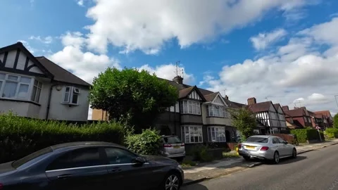 Low Angle Car Mounted Camera Luton City Street View Footage Stock Footage 314416900