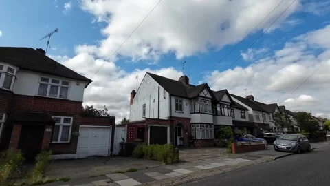 Low Angle Car Mounted Camera Luton City Street View Footage Stock Footage 314416946
