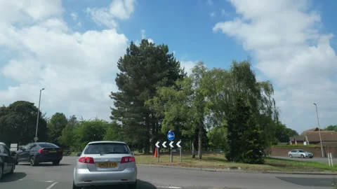 Low Angle Car Mounted Camera Luton City Street View Footage Stock Footage 314417078