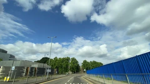Low Angle Car Mounted Camera Luton City Street View Footage Stock Footage 314417195