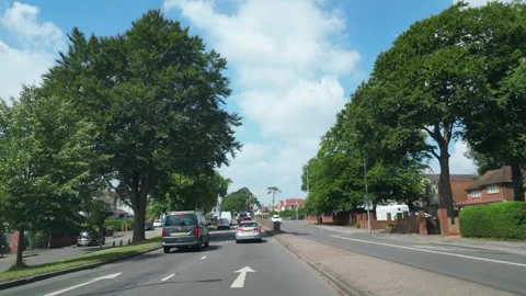 Low Angle Car Mounted Camera Luton City Street View Footage Video stock 314417354