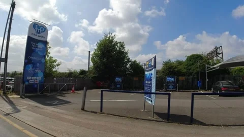 Low Angle Car Mounted Camera Luton City Street View Footage Stock Footage 314417465
