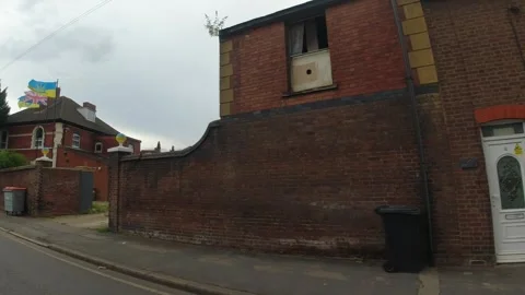 Low Angle Car Mounted Camera Luton City Street View Footage Video stock 314417560