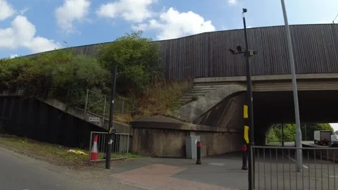 Low Angle Car Mounted Camera Luton City Street View Footage Stock Footage 314417616
