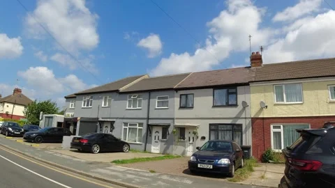 Low Angle Car Mounted Camera Luton City Street View Footage Stock Footage 314417691