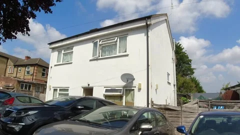 Low Angle Car Mounted Camera Luton City Street View Footage Stock Footage 314417725