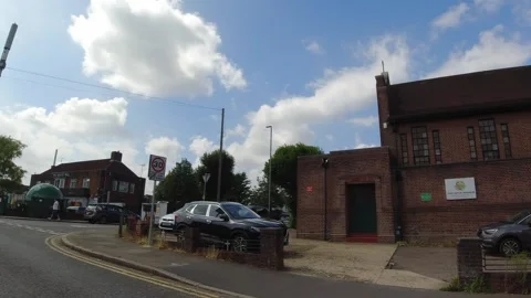 Low Angle Car Mounted Camera Luton City Street View Footage Stock Footage 314417766