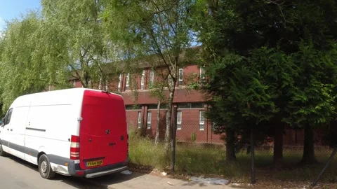 Low Angle Car Mounted Camera Luton City Street View Footage Stock Footage 314417771