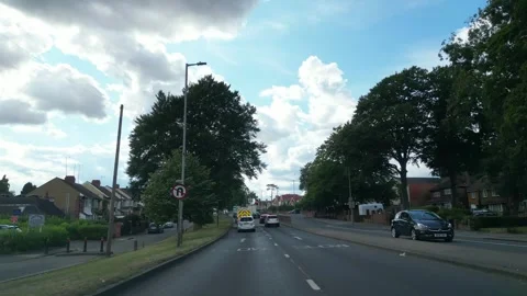 Low Angle Car Mounted Camera Luton City Street View Footage Stock Footage 314417896