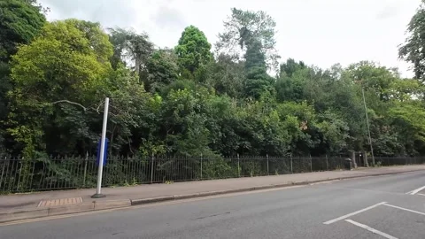 Low Angle Car Mounted Camera Luton City Street View Footage Stock Footage 314417911