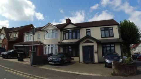 Low Angle Car Mounted Camera Luton City Street View Footage Video stock 314417962