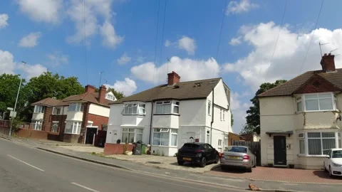 Low Angle Car Mounted Camera Luton City Street View Footage Stock Footage 314417990