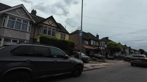 Low Angle Car Mounted Camera Luton City Street View Footage Stock Footage 314418084