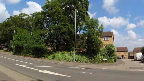 Low Angle Car Mounted Camera Luton City Street View Footage Stock Footage 314418086