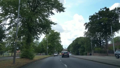 Low Angle Car Mounted Camera Luton City Street View Footage Video stock 314418120