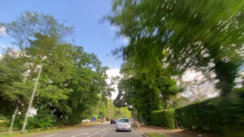 Low Angle Car Mounted Camera Luton City Street View Footage Stock Footage 314418180