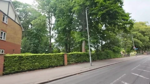 Low Angle Car Mounted Camera Luton City Street View Footage Stock Footage 314418278